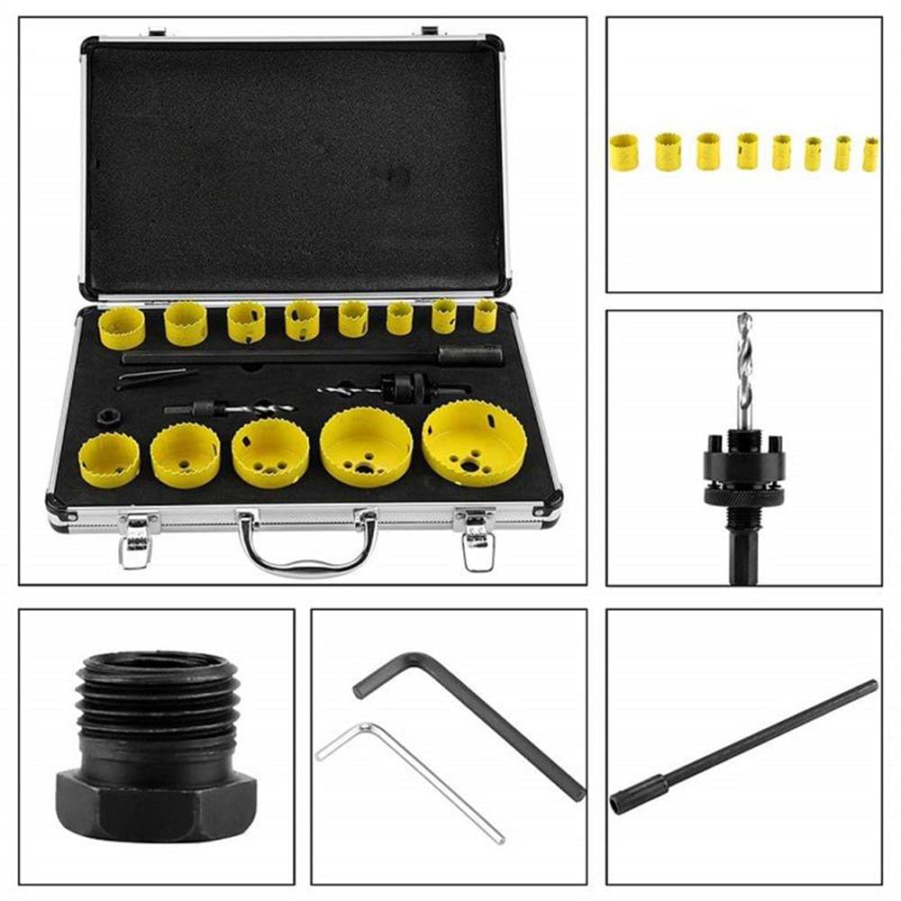 Bi-metal Hole Saw Kit Gypsum Board PVC Plastic Downlight