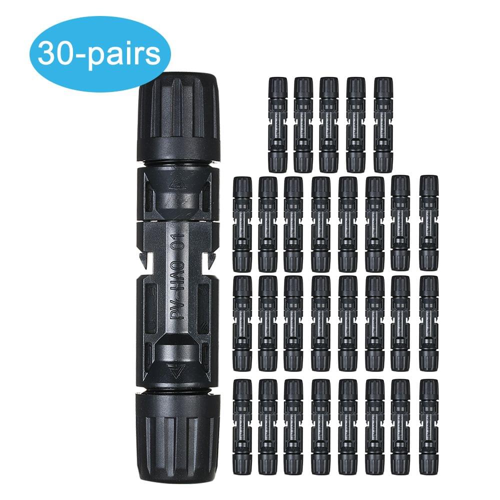 Connectors Solar Energy Panel Adaptor Solar Panel Connectors - 30-pairs