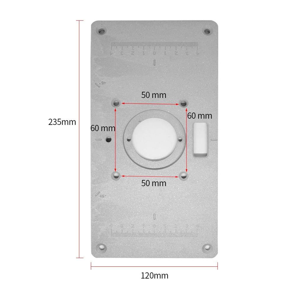 Aluminum Router Table Insert Plate with 4 Rings and Screws