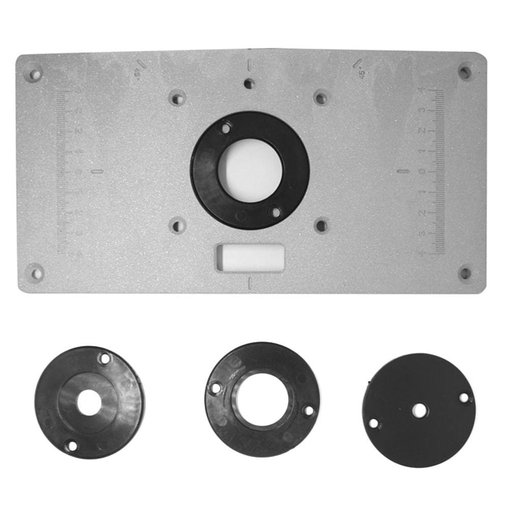 Aluminum Router Table Insert Plate with 4 Rings and Screws UNIQKART