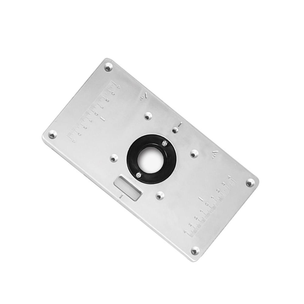 Aluminum Router Table Insert Plate with 4 Rings and Screws