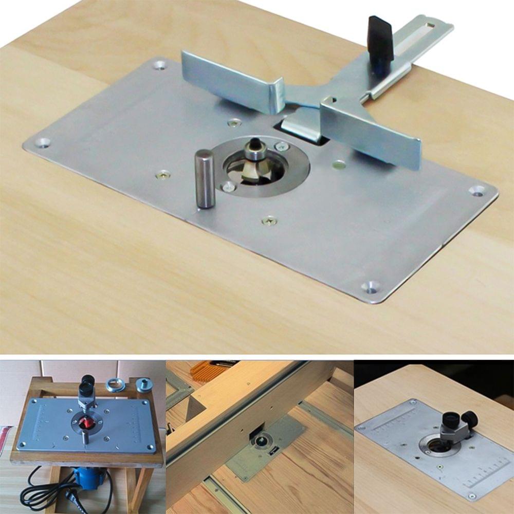 Aluminum Router Table Insert Plate with 4 Rings and Screws