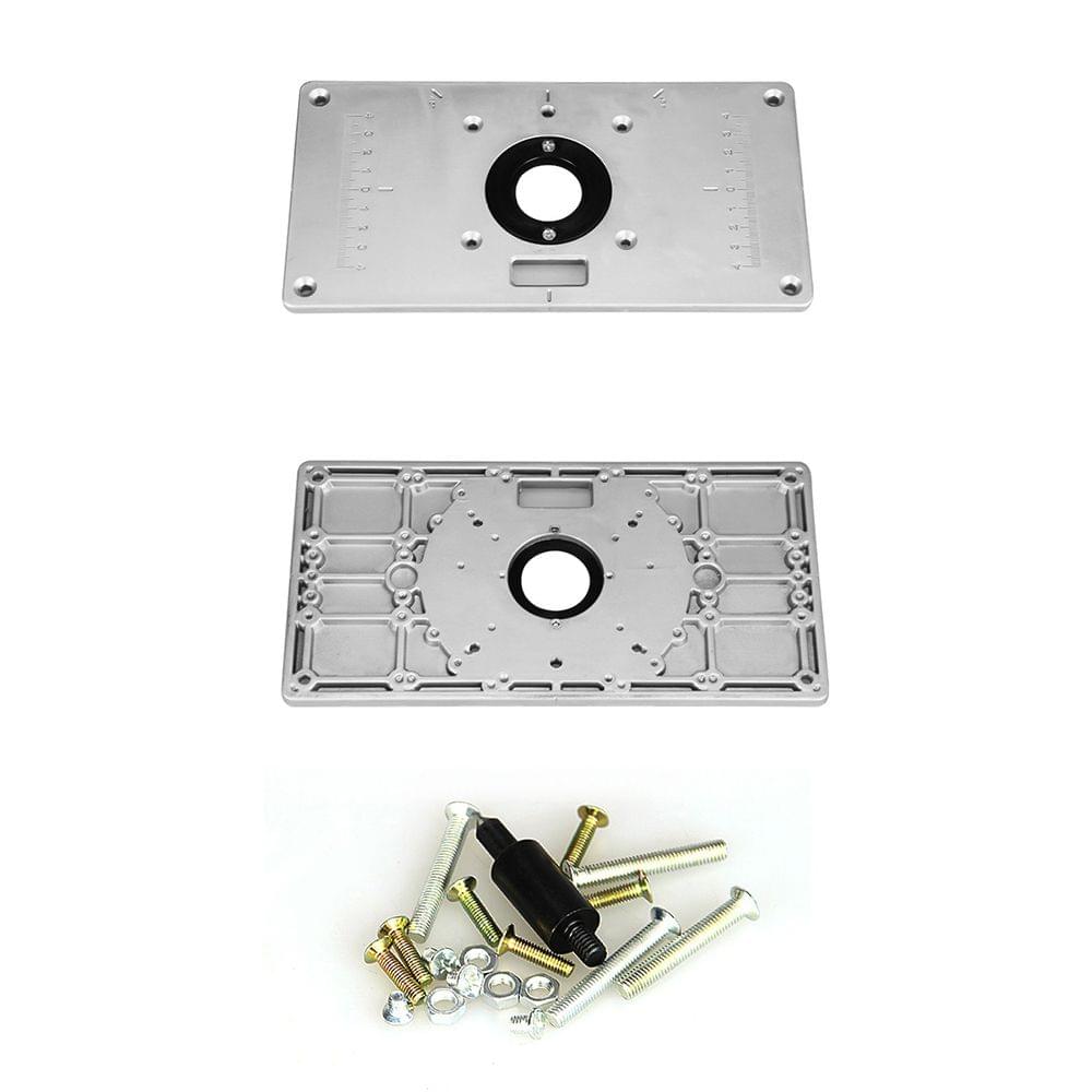 Aluminum Router Table Insert Plate with 4 Rings and Screws