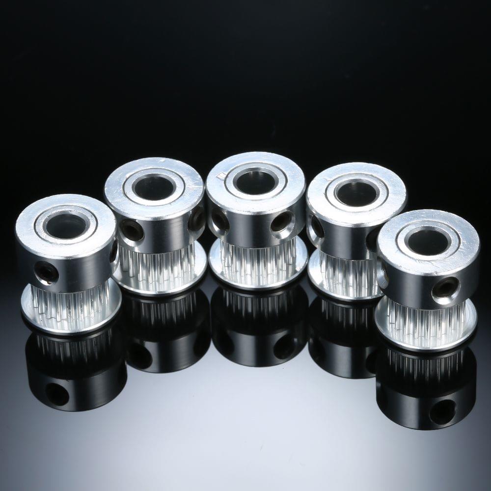 5pcs Pulleys GT2 Idler Pulley GT2 Timing Pulley Timing Belt - 20-toothed bore 6mm