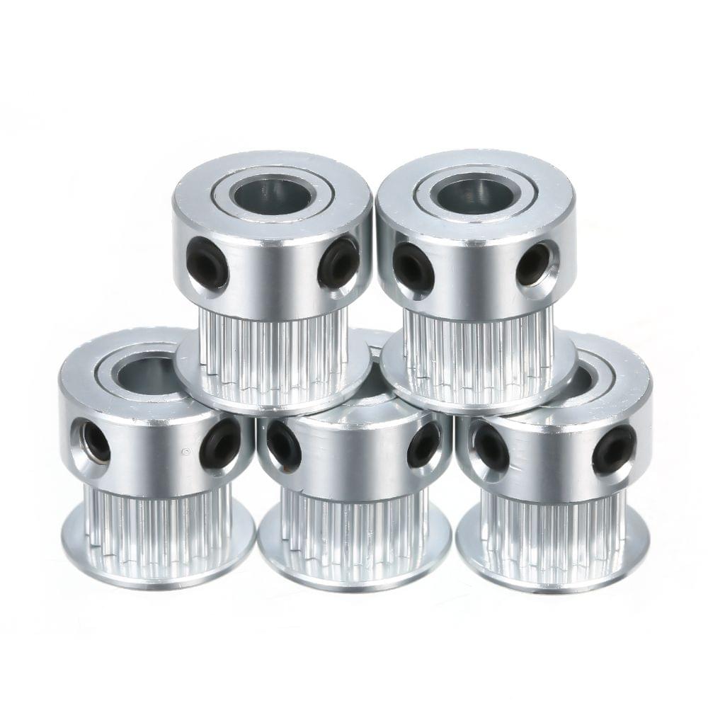 5pcs Pulleys GT2 Idler Pulley GT2 Timing Pulley Timing Belt - 20-toothed bore 6mm