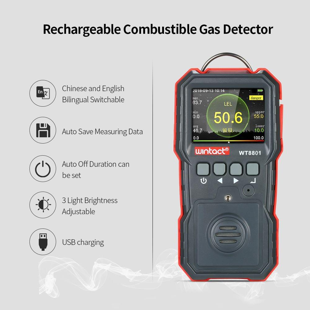 wintact High Precision Combustible Gas Meter Professional