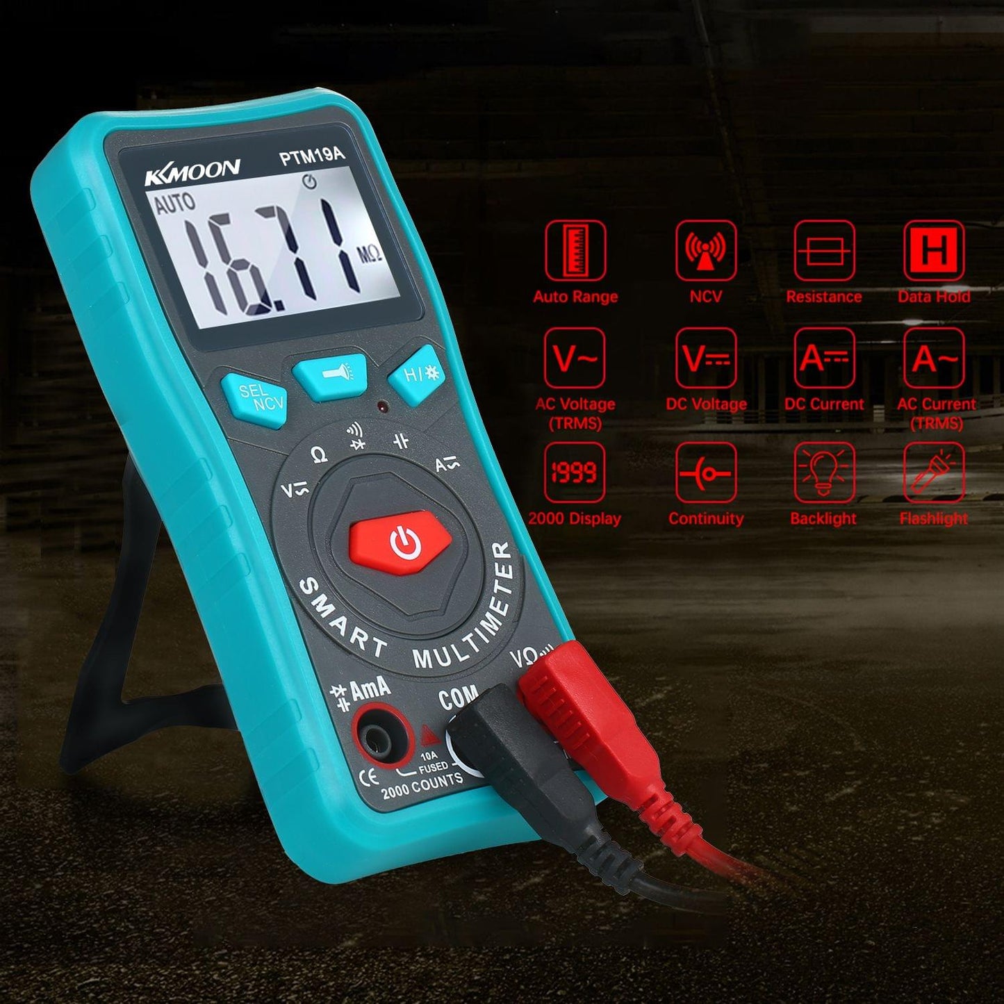 KKmoon Compact Handheld True RMS Auto-Ranging AC/DC DMM - Type A