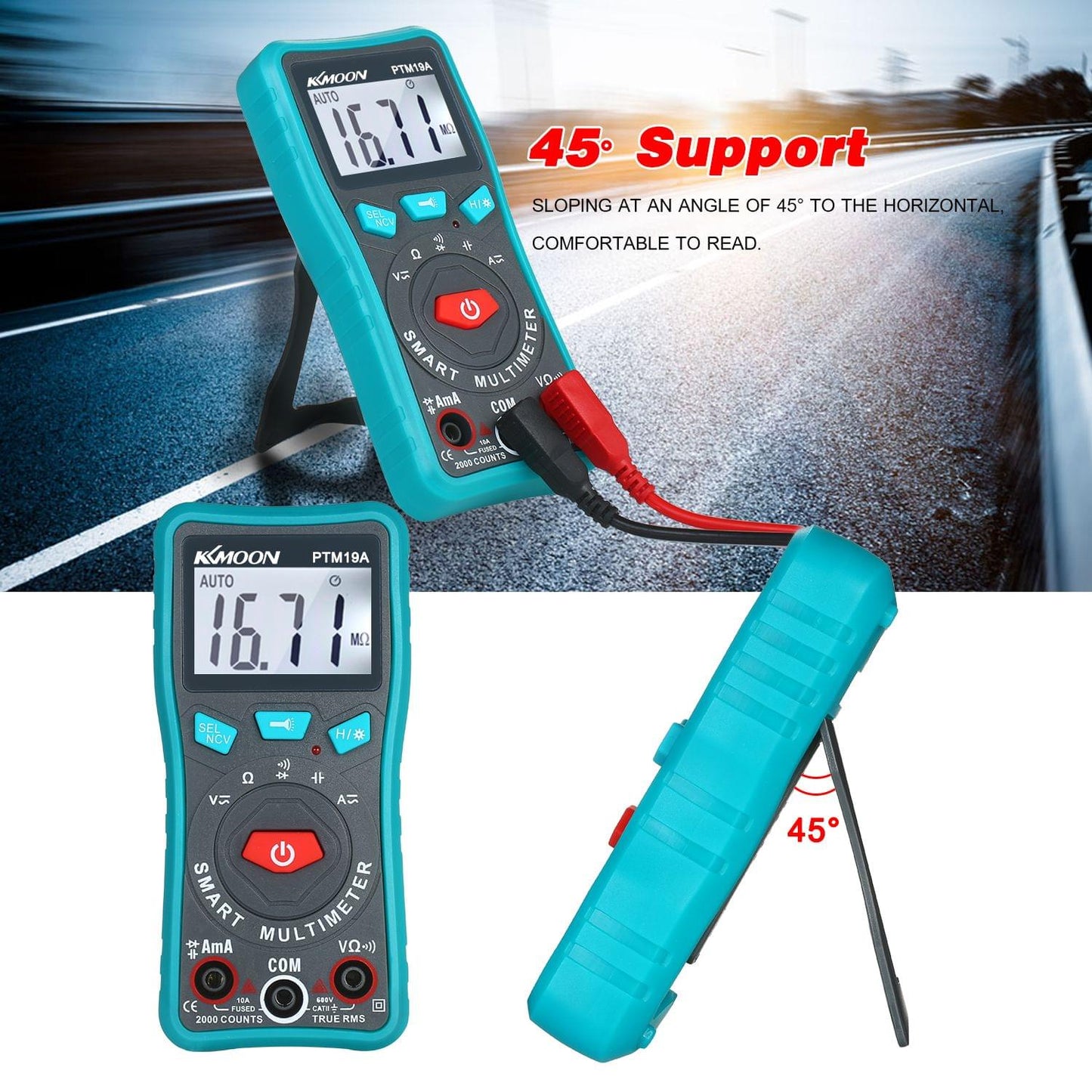 KKmoon Compact Handheld True RMS Auto-Ranging AC/DC DMM - Type A