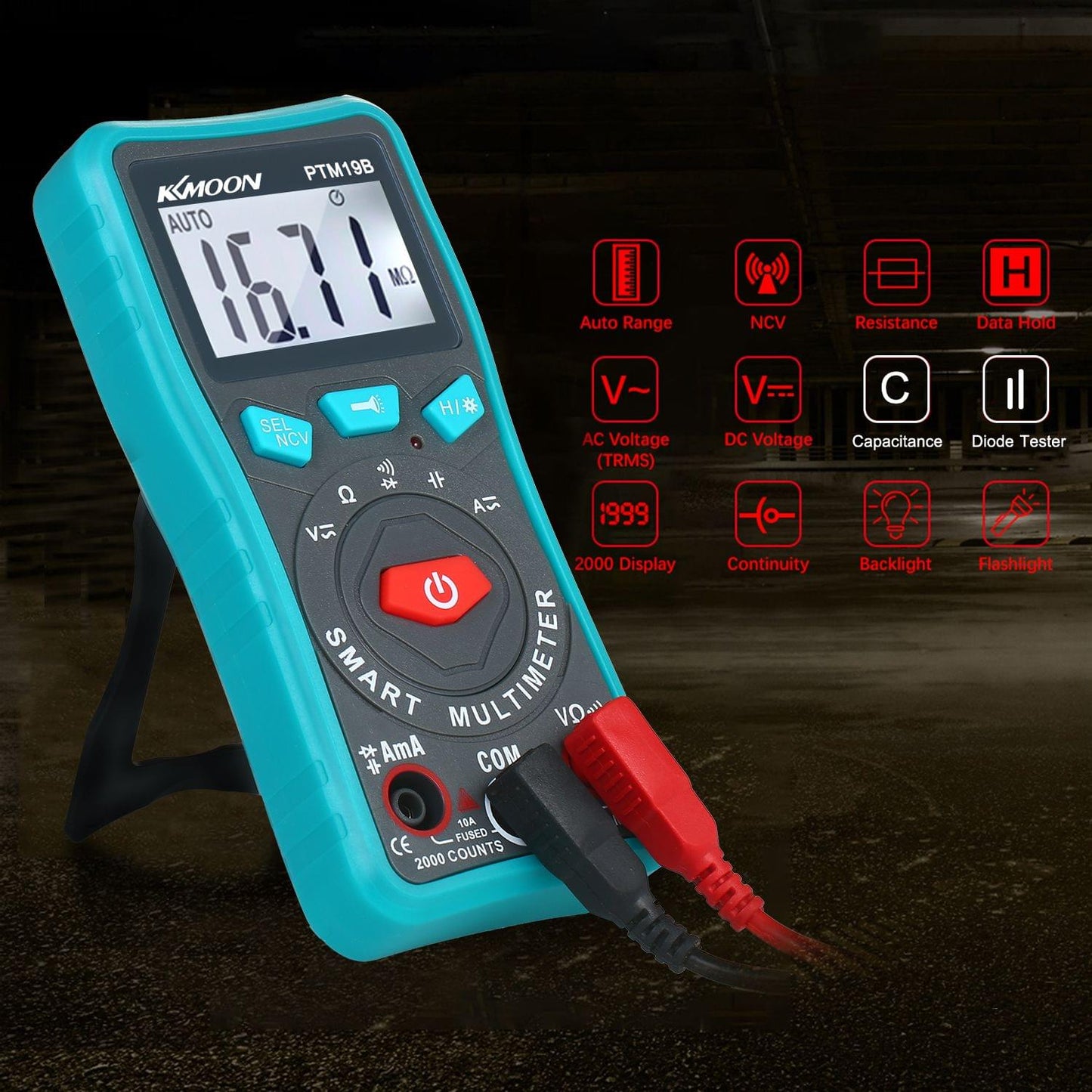 KKmoon Compact Handheld True RMS Auto-Ranging AC/DC DMM - Type B