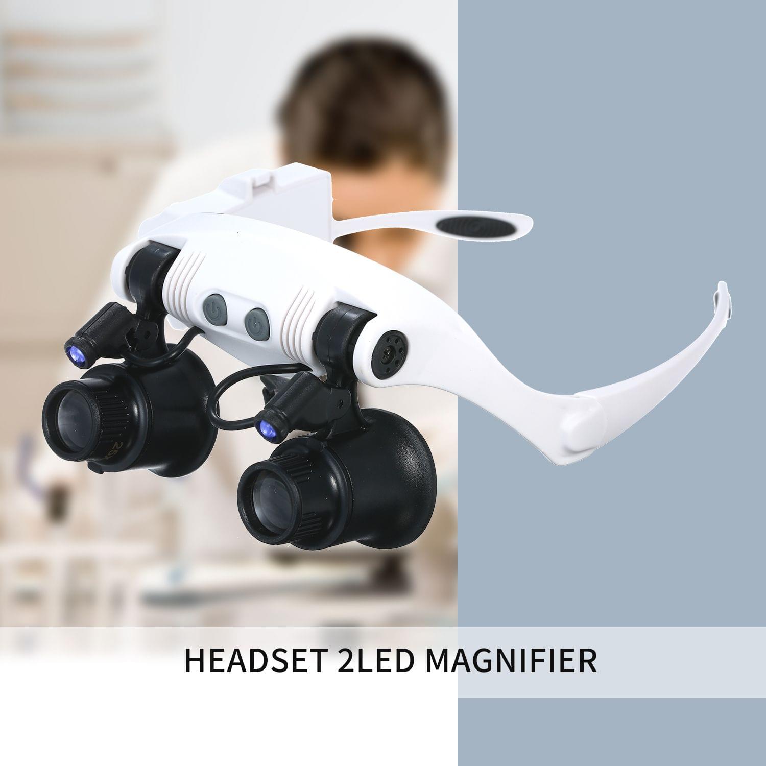 Portable Magnifier Glasses LED Magnifying Head Mount