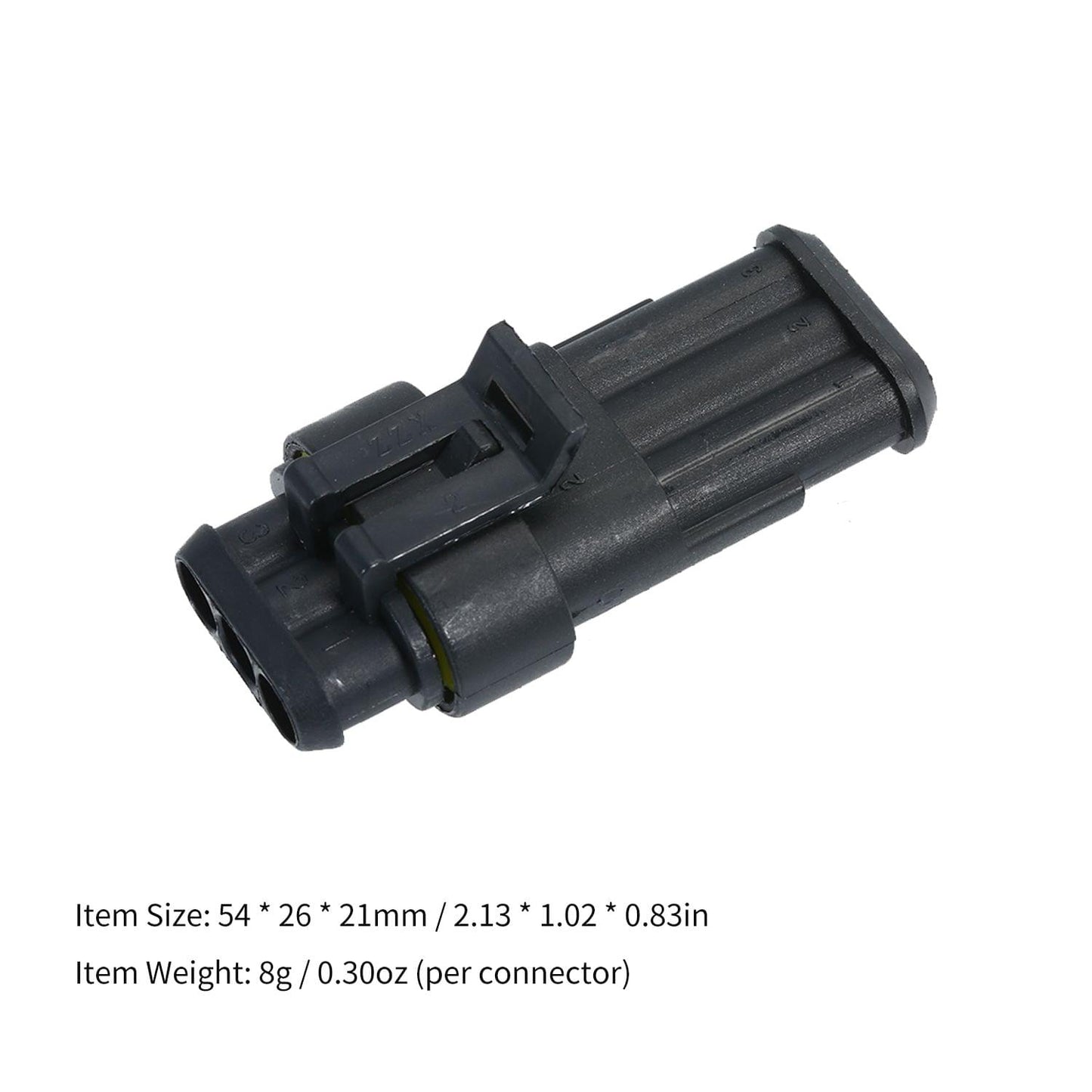 5pcs 3-Pin Way Waterproof Electrical Connector Plug with - 3P