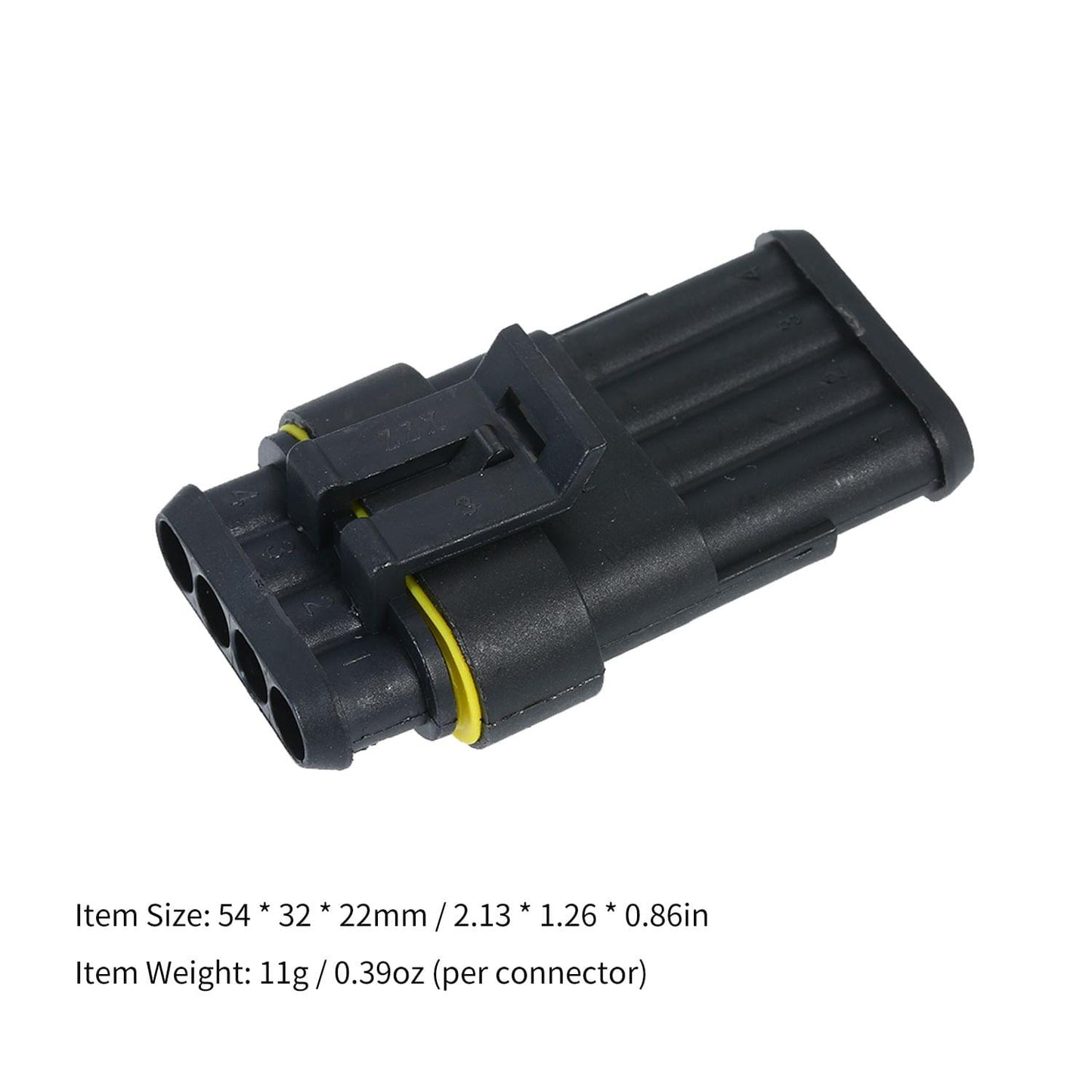 5pcs 4-Pin Way Waterproof Electrical Connector Plug with - 4P