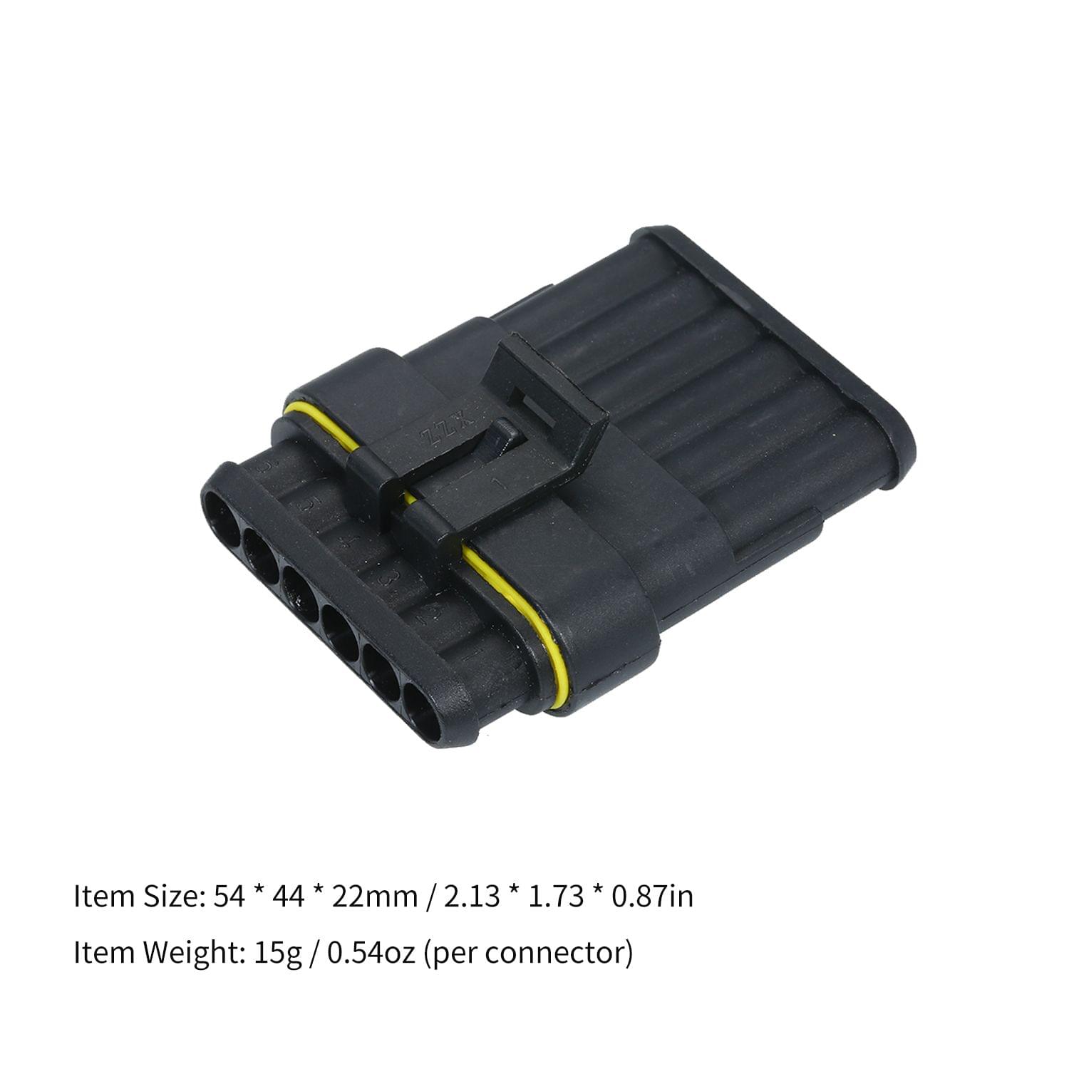 5pcs 6-Pin Way Waterproof Electrical Connector Plug with - 6P
