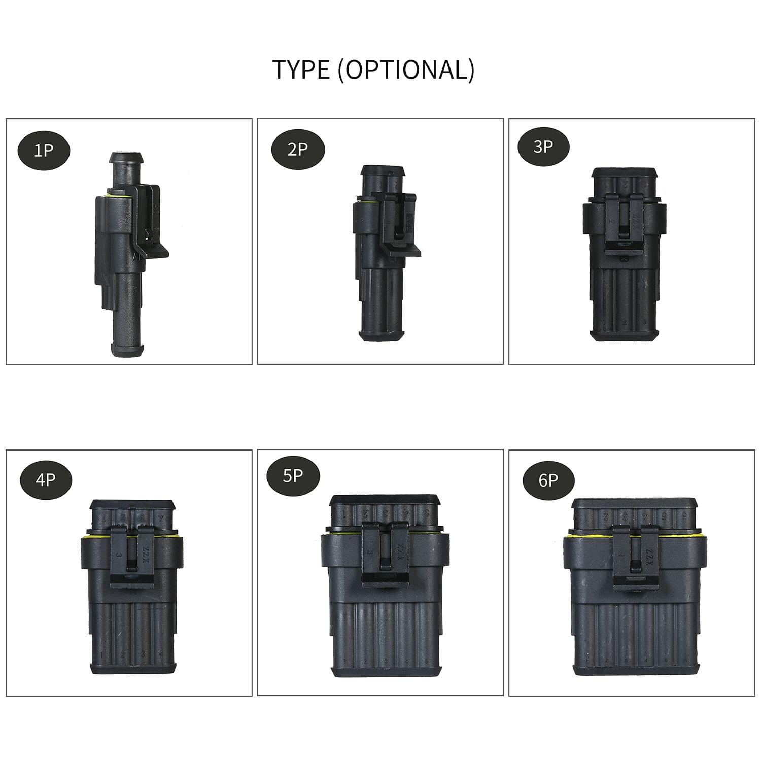 5pcs 6-Pin Way Waterproof Electrical Connector Plug with - 6P