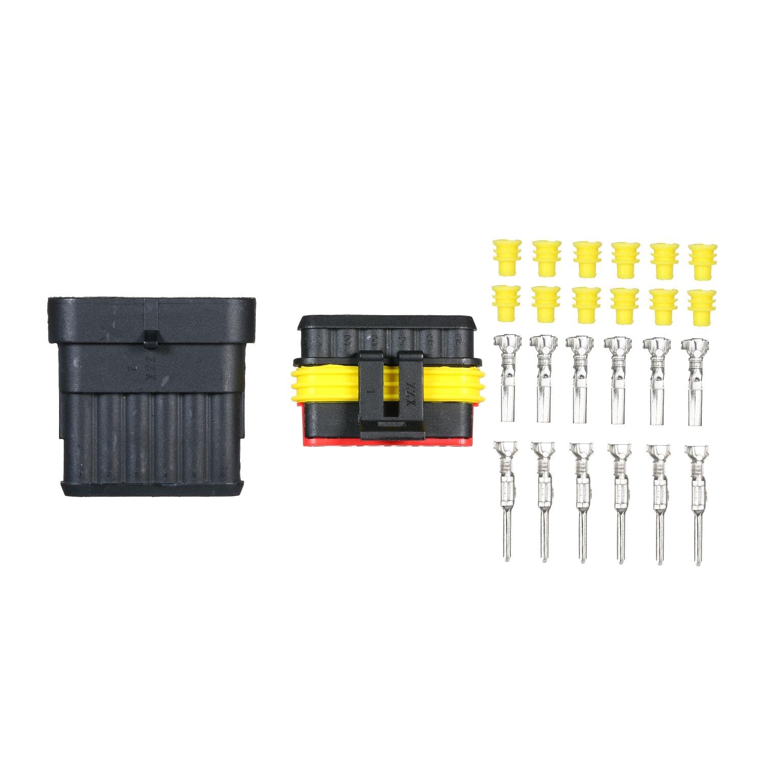 5pcs 6-Pin Way Waterproof Electrical Connector Plug with - 6P