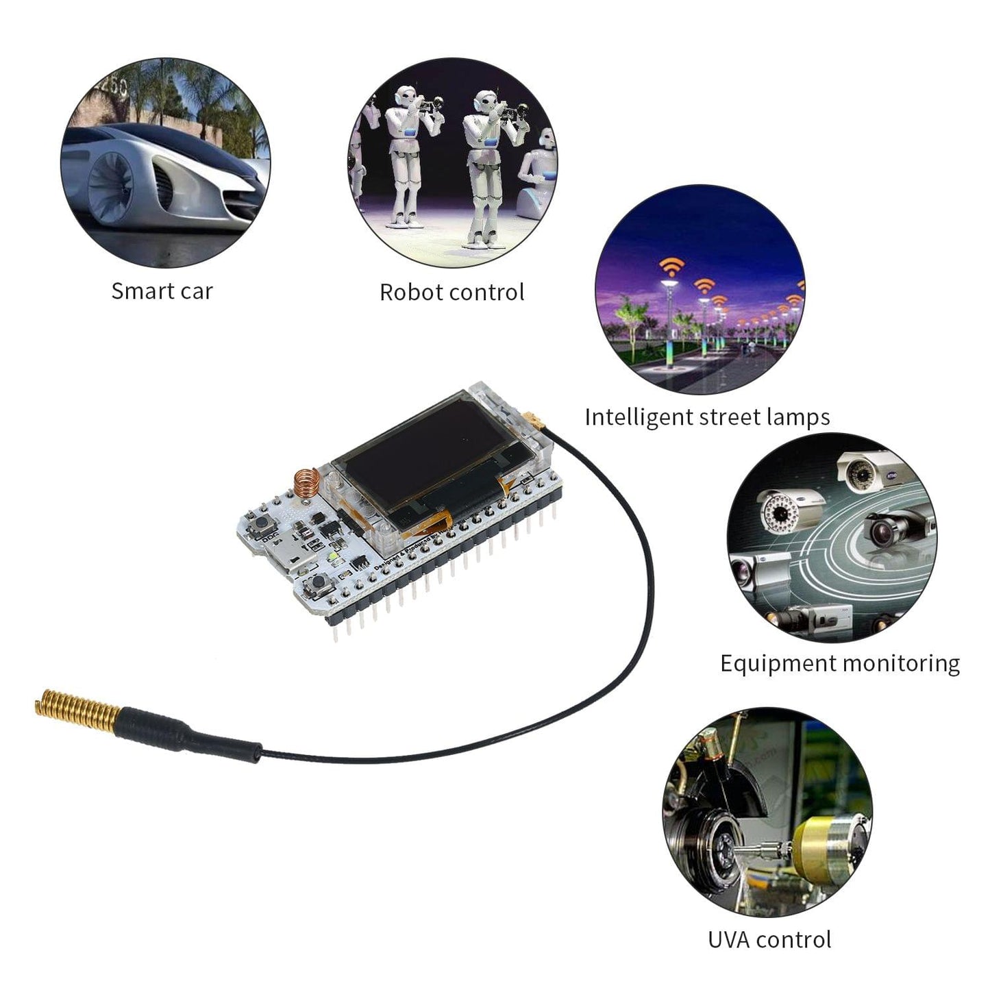 433MHz W-F- Wireless BT Development Board OLED 0.96" Display - 433MHz