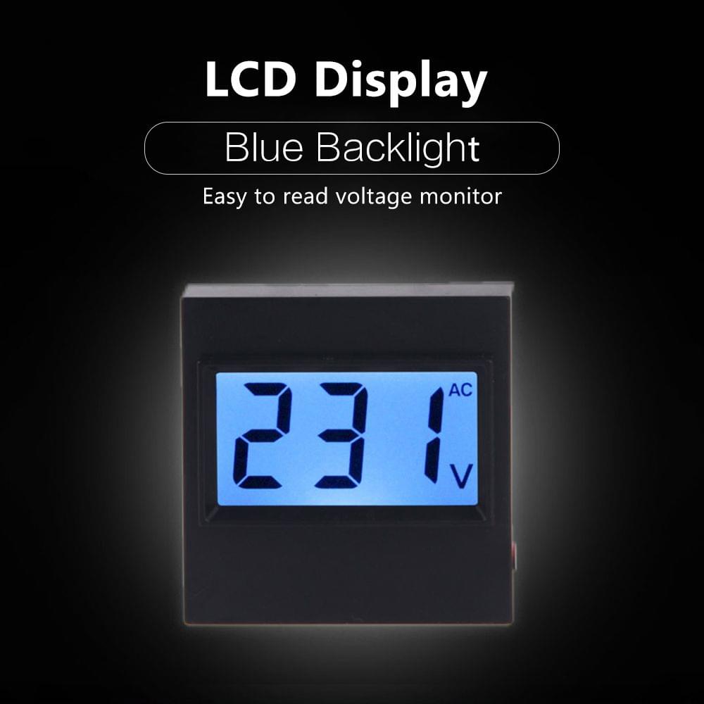 AC 80V-380V Digital Voltmeter LCD Display Volt Panel Meter