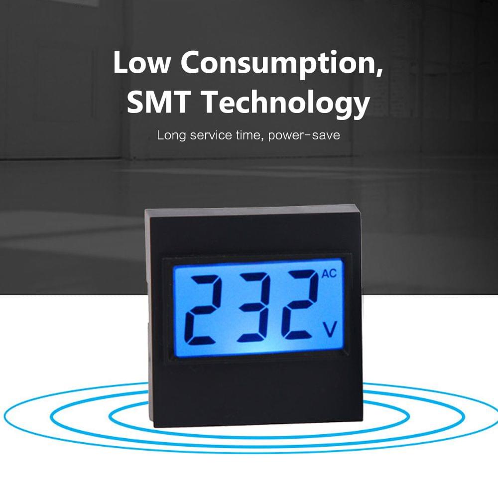 AC 80V-380V Digital Voltmeter LCD Display Volt Panel Meter