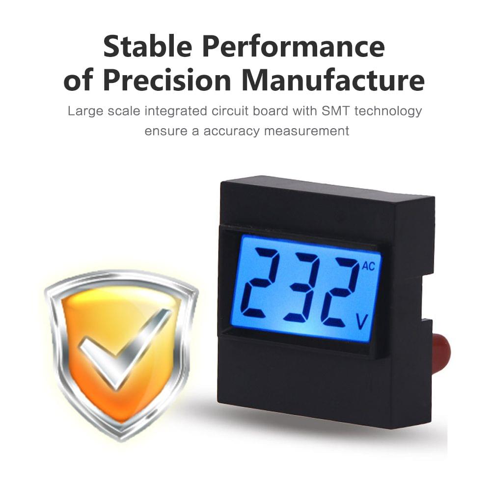 AC 80V-380V Digital Voltmeter LCD Display Volt Panel Meter