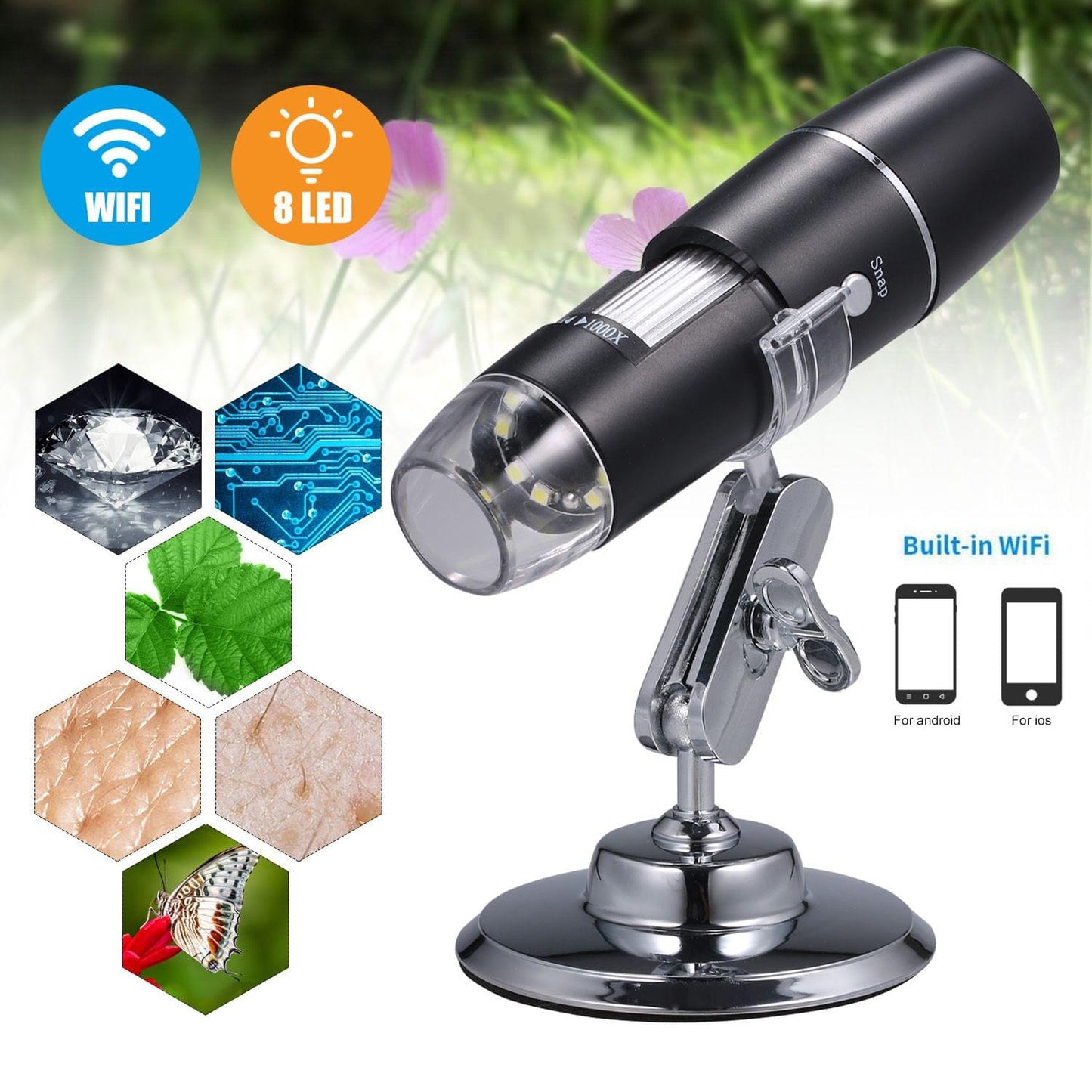 KKmoon  Electron Digital Microscope Portable WiFi Wirelessly