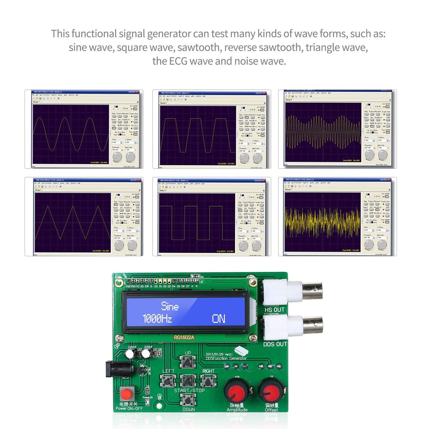 DDS Function Signal Generator Module Sine Square Triangle