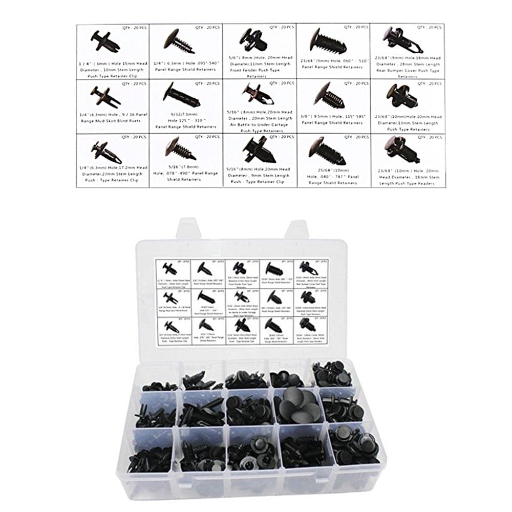 300PCS Car Body Push Pin Bumper Buckle Moulding Clip Kit - 300PCS