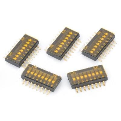 5 pcs DIY 8-Position 1.27mm Half Pitch Type Dip Switches (Black)