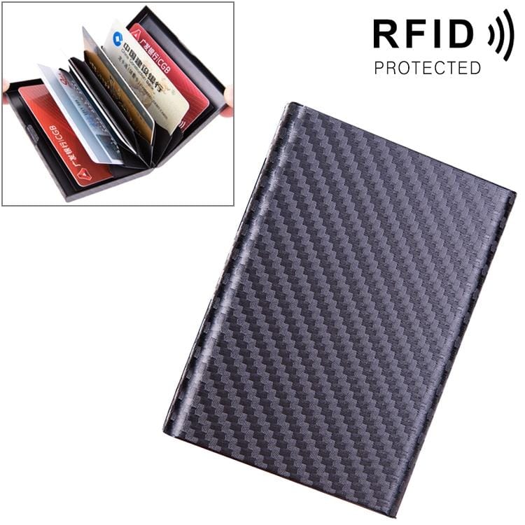 Aluminum Alloy Credit Card Bank Card Security Anti Magnetic Large Capacity Card Holder (Carbon Black)
