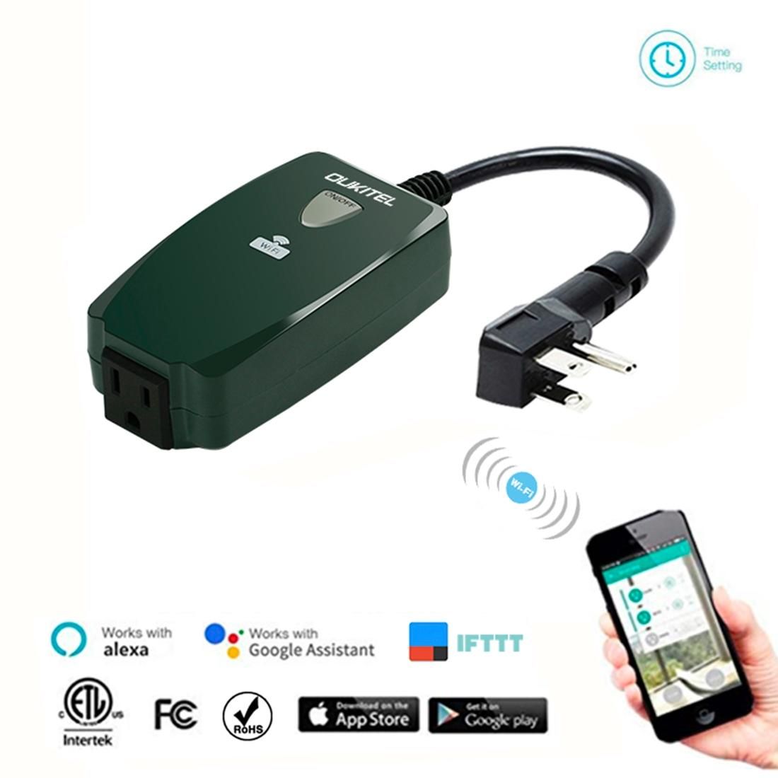 OUKITEL P3 1250W AC 90-250V 2.4GHz 802.11b / g / n Outdoor Waterproof Alexa Voice Control WIFI Smart Socket, US Plug