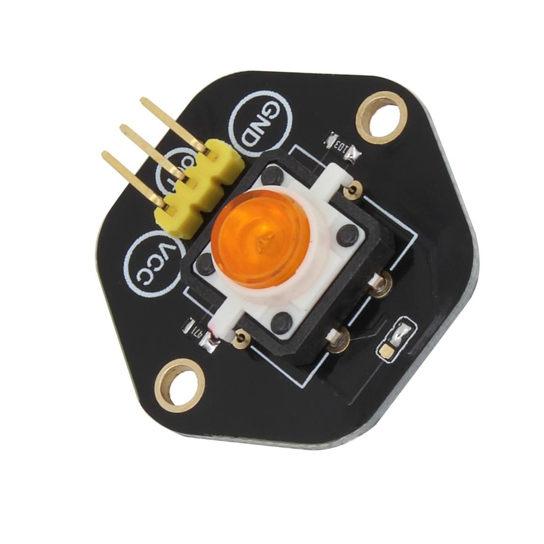 LandaTianrui LDTR-RM012 Digital Push Button with Yellow LED Indicator Light Module for Arduino UNO / MEGA / Raspberry Pi / AVR / STM32 (Black)