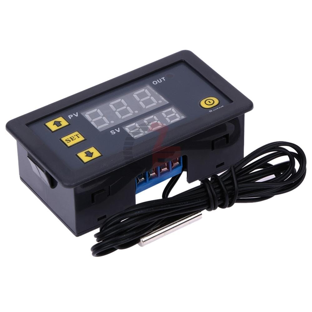 High-precision Microcomputer Intelligent Digital Display Switch Thermostat, Style:12V Power Supply (Red Display)