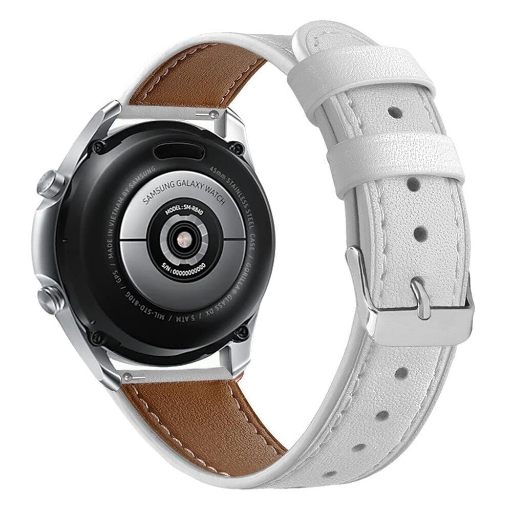 For Galaxy Watch 3 41mm Leather Replacement Strap Watchband (Brown)