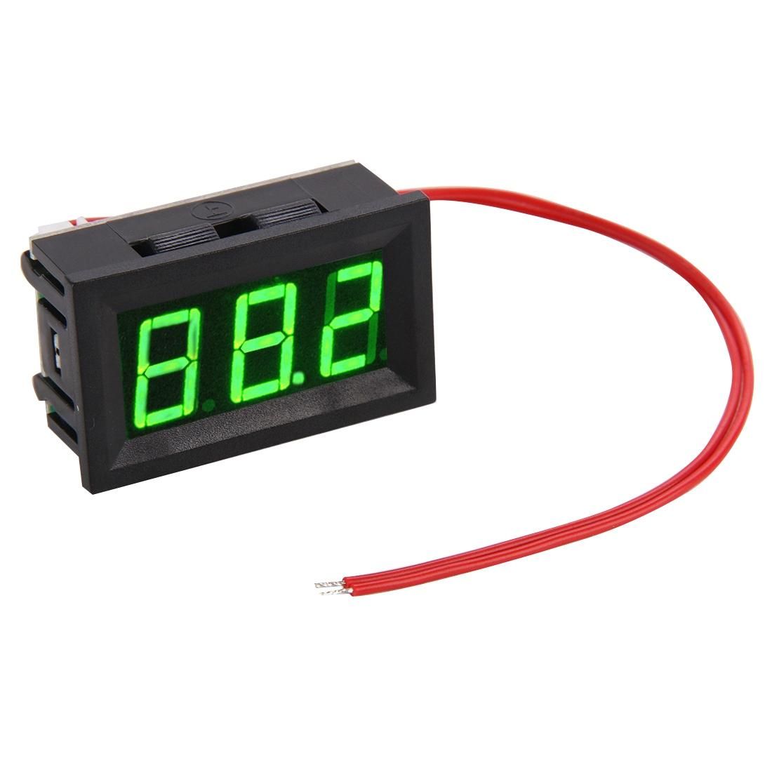 V27A 2 Wires AC 60-500V Green Display LED Digital Display Voltmeter (Style3)