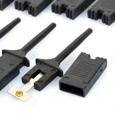 Plastic Flat Multimeter Test Hook Clip Probes for PCB IC (Black)