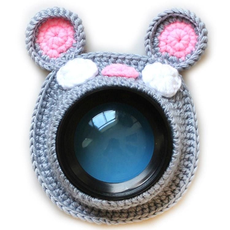 Hand-knitted Wool Camera Lens Animal Decoration Ring Baby Photo Guide Props (Mouse)