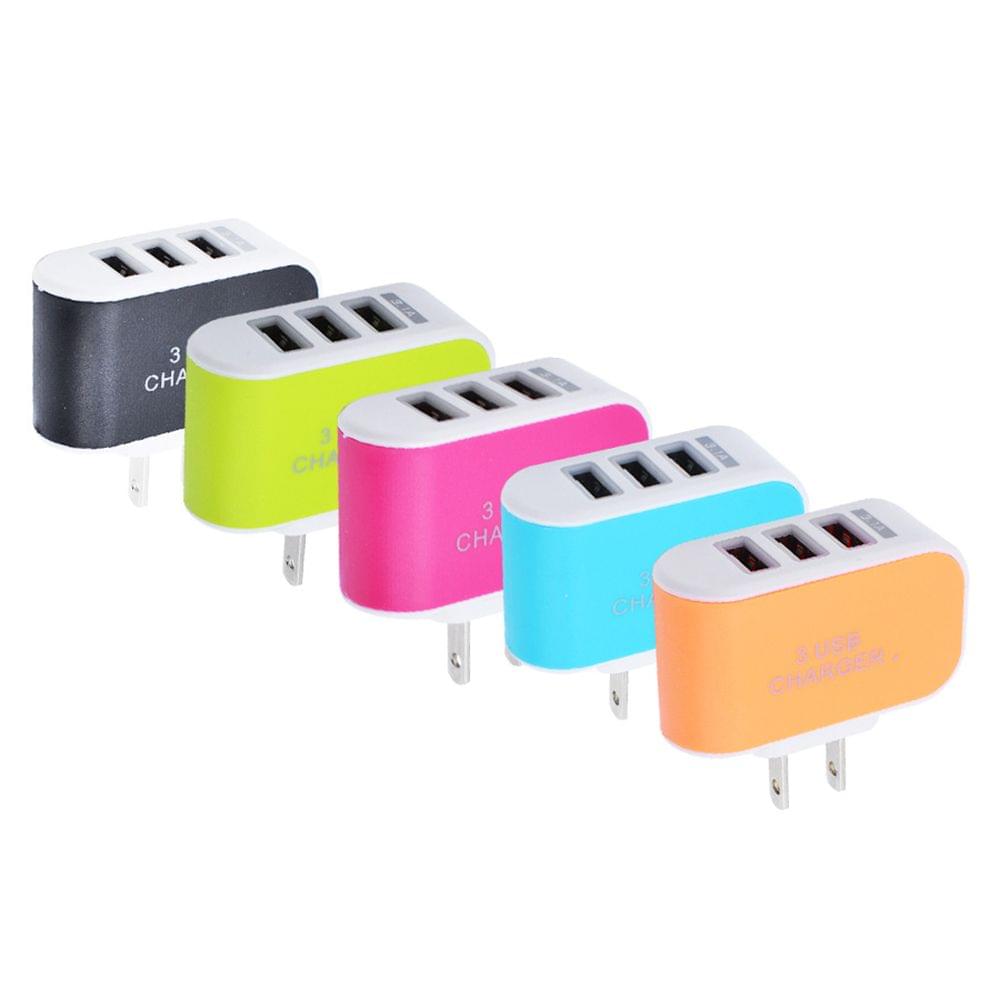 Universal 3 Ports USB Wall Charger Home Travel AC Charger - US Plug