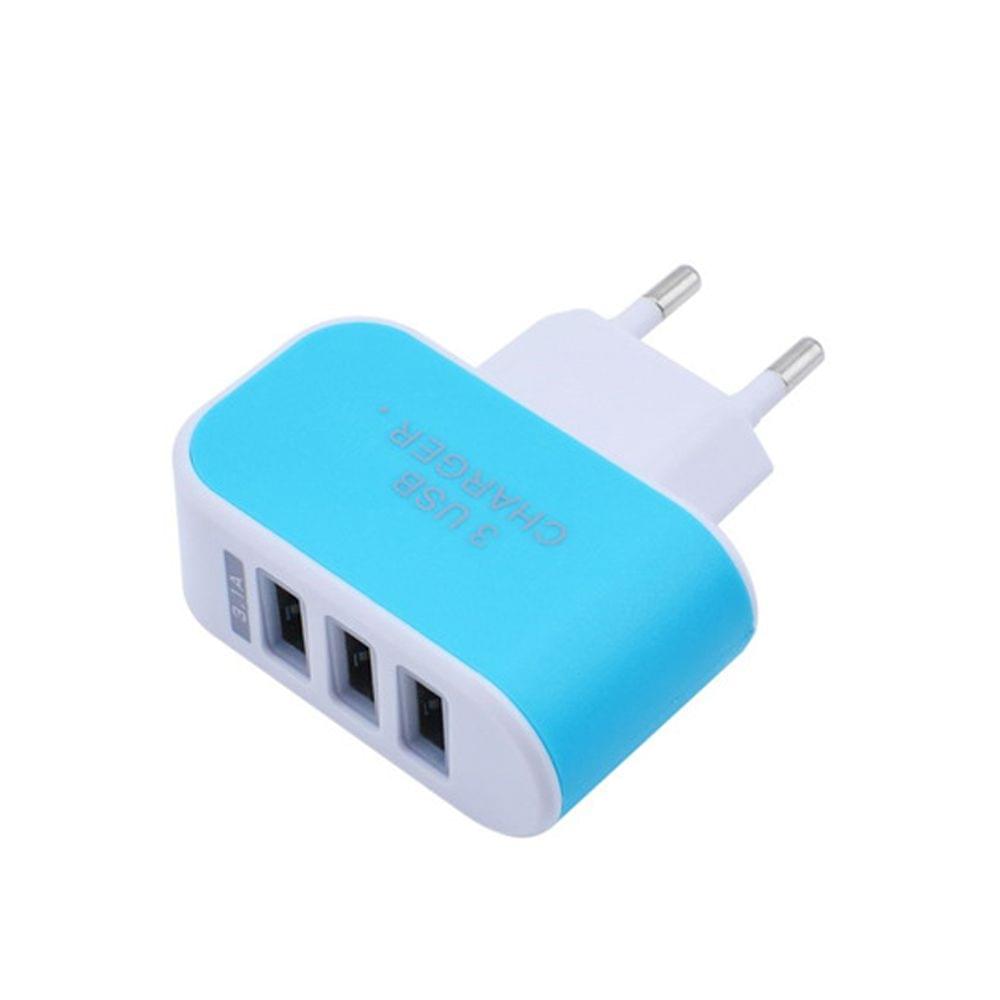 Universal 3 Ports USB Wall Charger Home Travel AC Charger - EU Plug