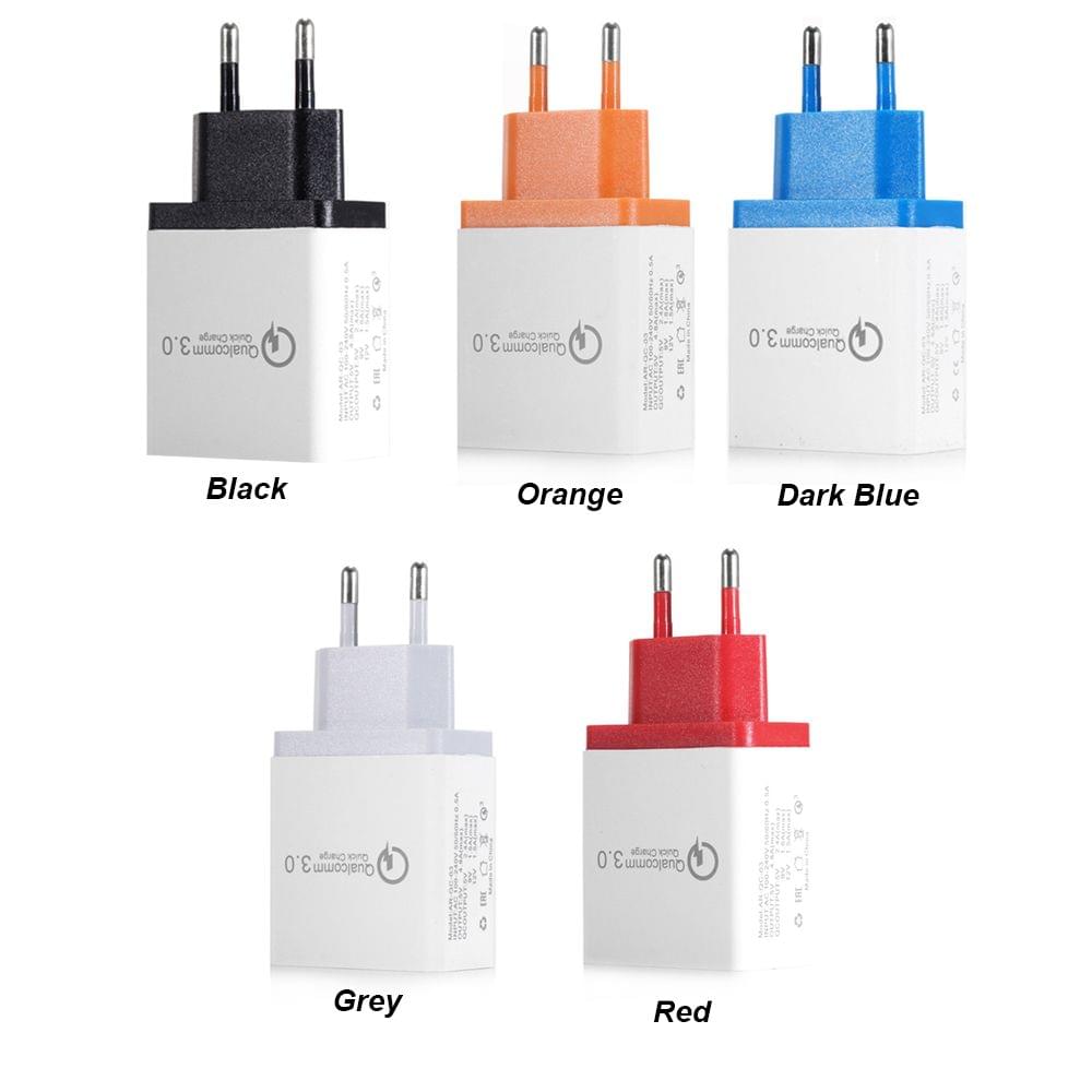 Portable Travel Home Universal 3-Port USB Wall Charger QC3.0 - EU Plug