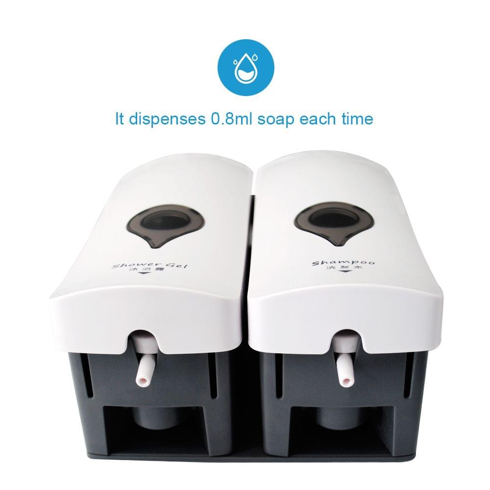Uniqkart 300ml*2 NO Drilling Wall Mounted Double-Head