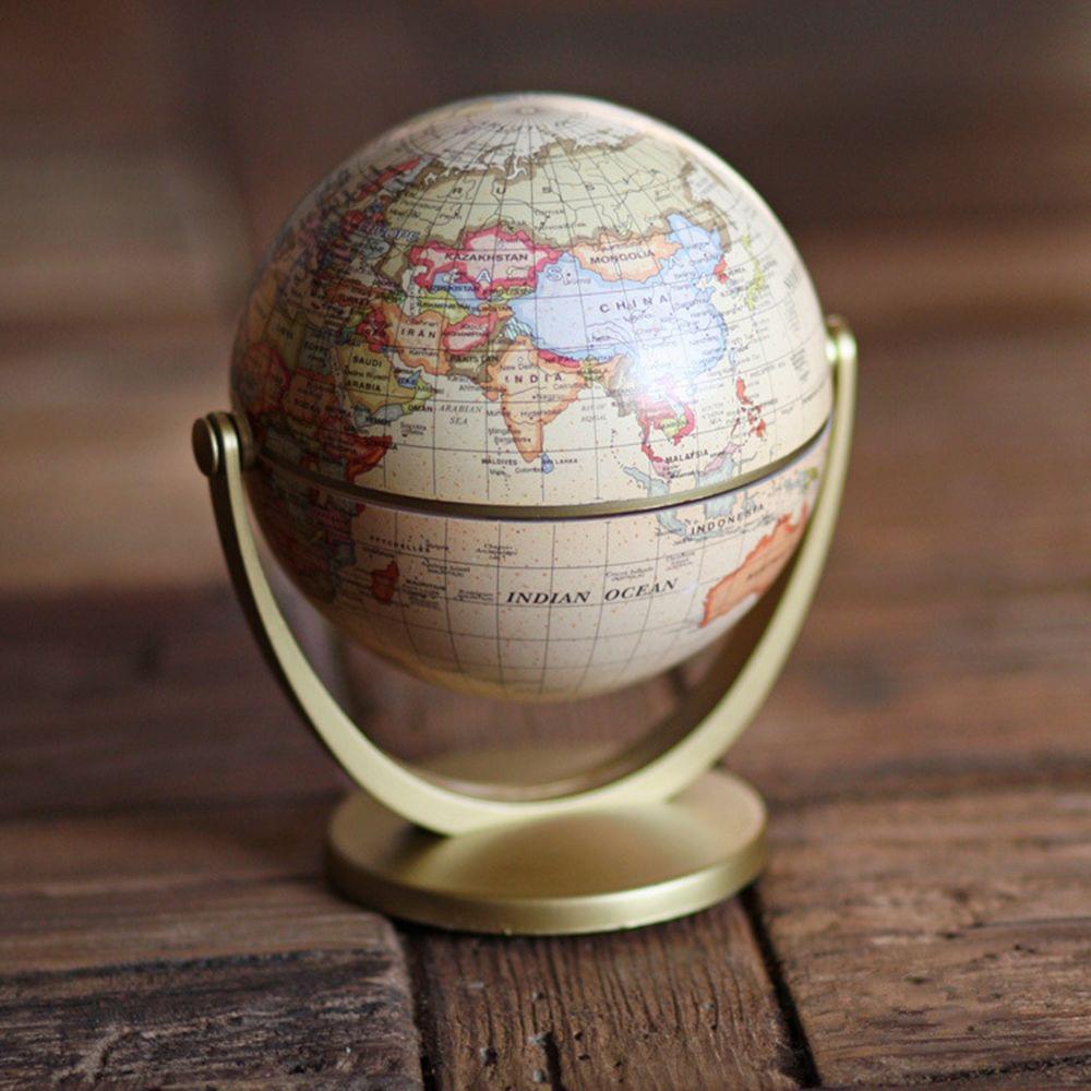 Home Office World Globe Desktop Decoration Spinning Rotating