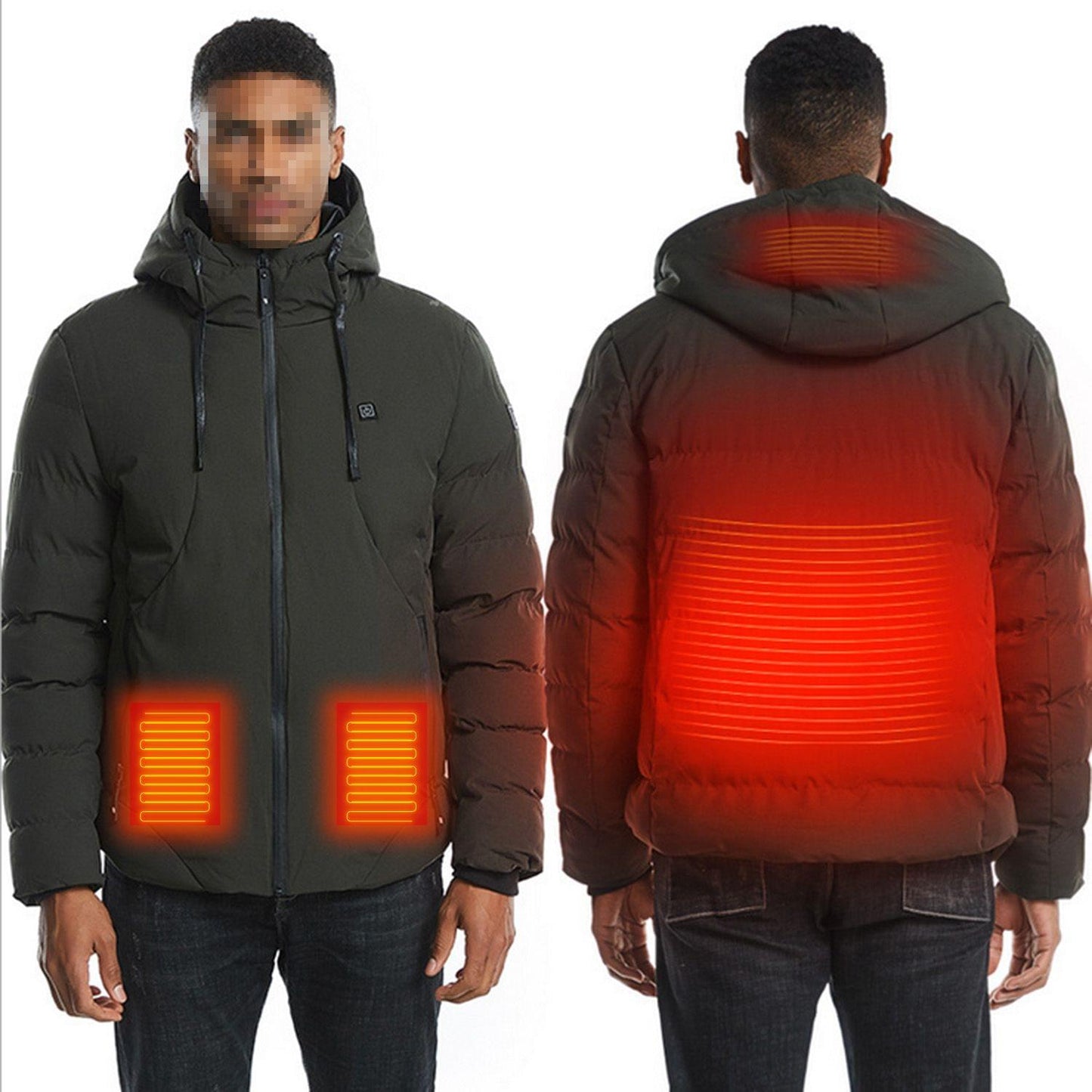 Heated Jackets Men Women Winter Warm USB Heated Down Jackets
