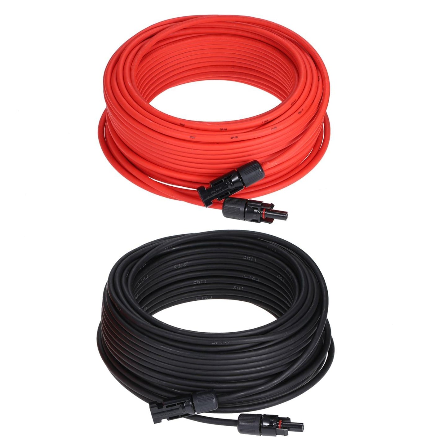 1 Pair 25/40/50/60/100 Feet Black + Red 10AWG Solar Panel - 100