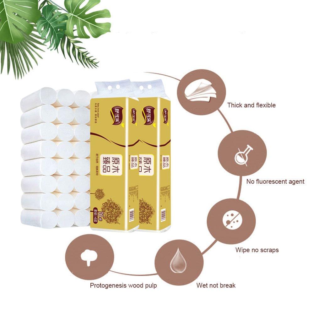 16 Rolls/Lot Napkin Tissue Toilet Paper 4 Layers Home - 16 Rolls