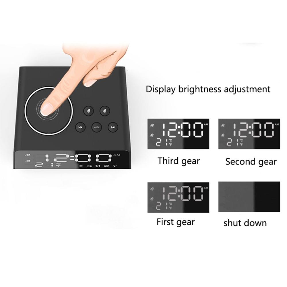 K11 Portable Bluetooth Speaker with Mirror Alarm Clock Super - EU Plug