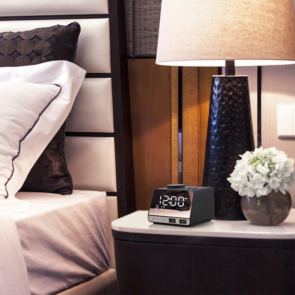 K11 Portable Bluetooth Speaker with Mirror Alarm Clock Super - EU Plug