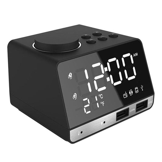 K11 Portable Bluetooth Speaker with Mirror Alarm Clock Super - EU Plug