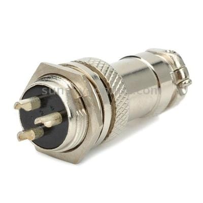 DIY 16mm 3-Pin GX16 Aviation Plug Socket Connector (Silver)