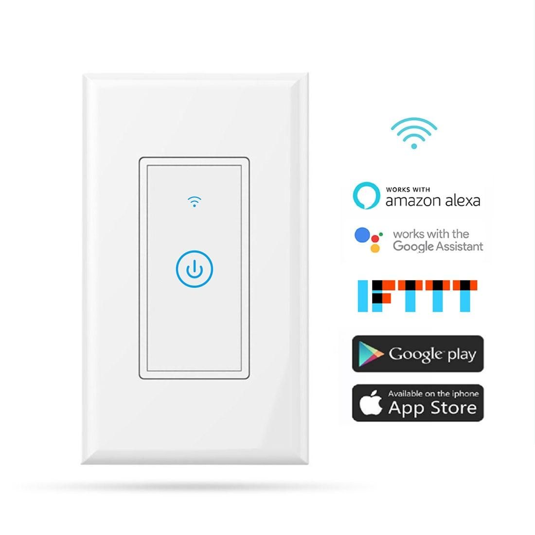 Meross MSS510 WiFi Remote Control Smart Wall Switch Works with Amazon Alexa & Google Assistant (White)