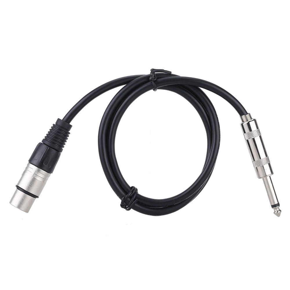 3ft XLR Female Socket to 6.35mm 1/4" Male Jack Plug Stereo - 1m