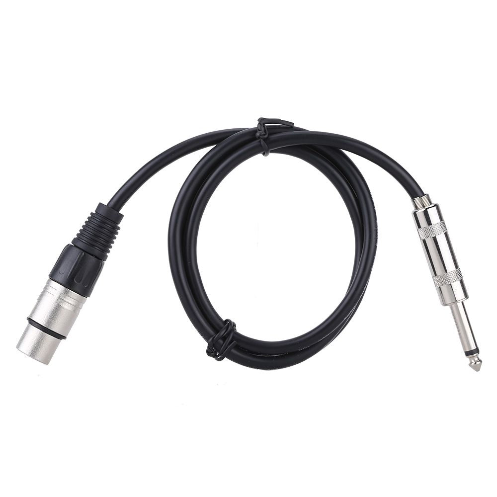 3ft XLR Female Socket to 6.35mm 1/4" Male Jack Plug Stereo - 1m